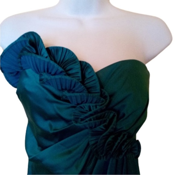 VINTAGE Green Cocktail Party Strapless Dress Size 6 - Picture 1 of 3